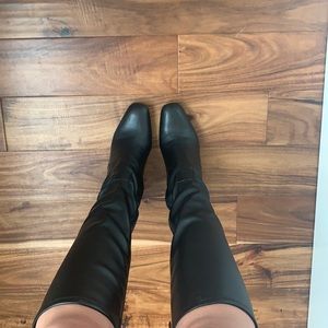 Black leather boots
